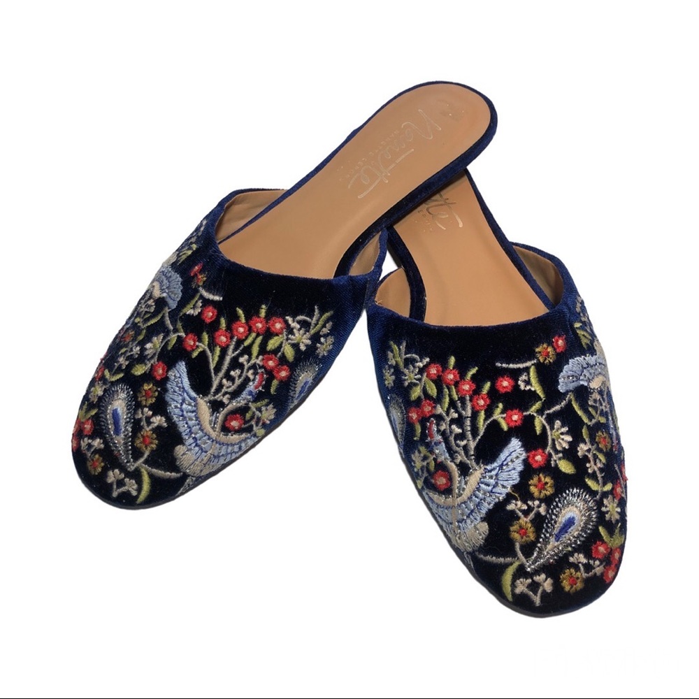 Nanette Lepore Velvet Embroidered Loafers